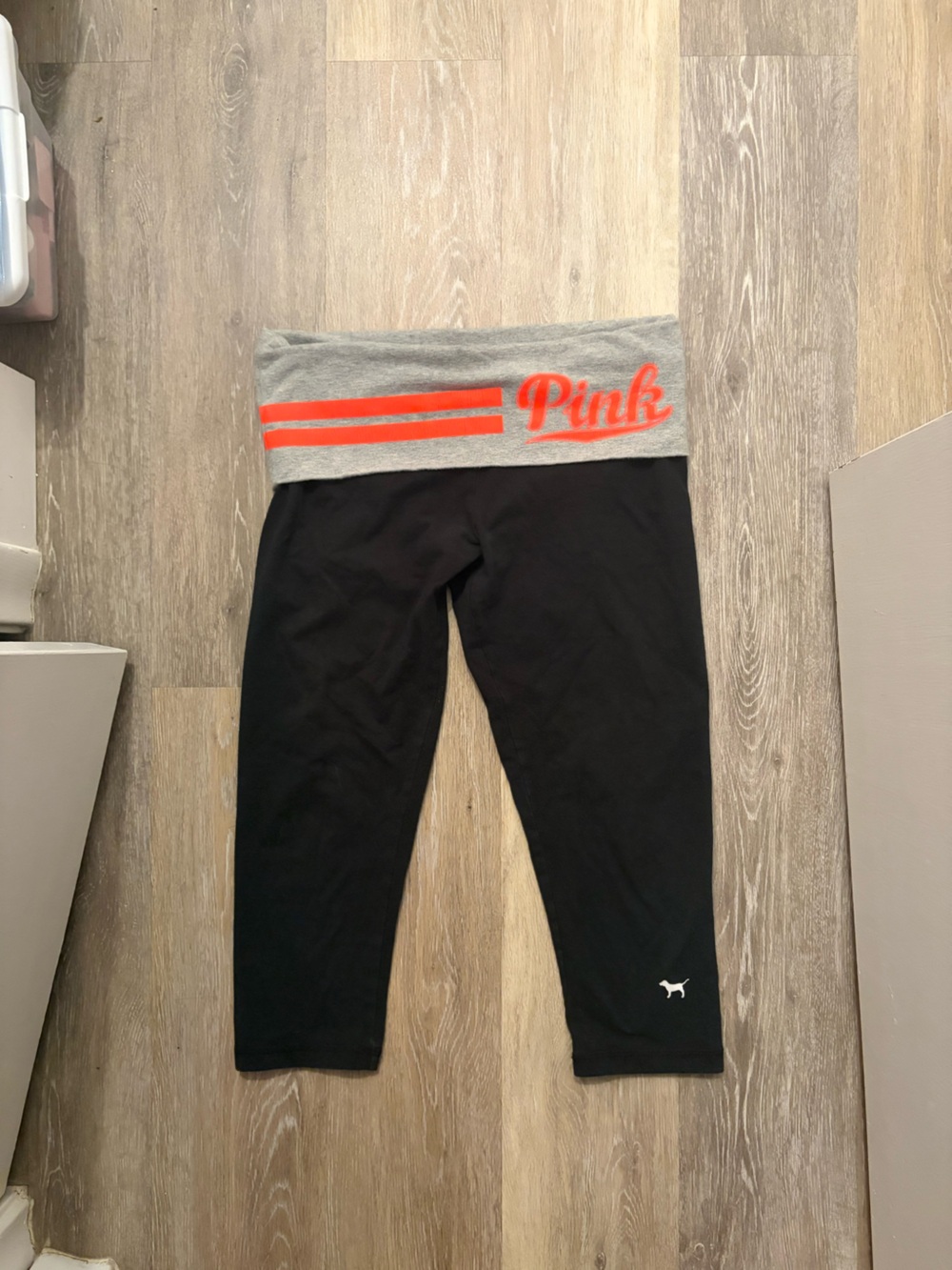 Victoria's Secret PINK black foldover capris